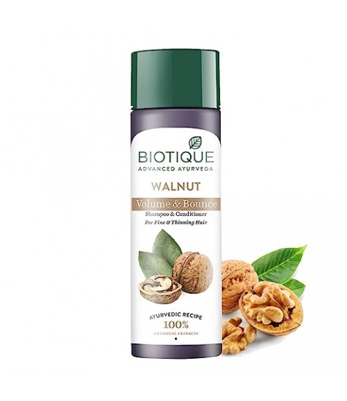 Biotique Walnut Volume & Bounce Shampoo & Conditioner For Fine & Thinning Hair, 190ml